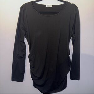 Ekouaer Casual Maternity long sleeve shirt black size XL